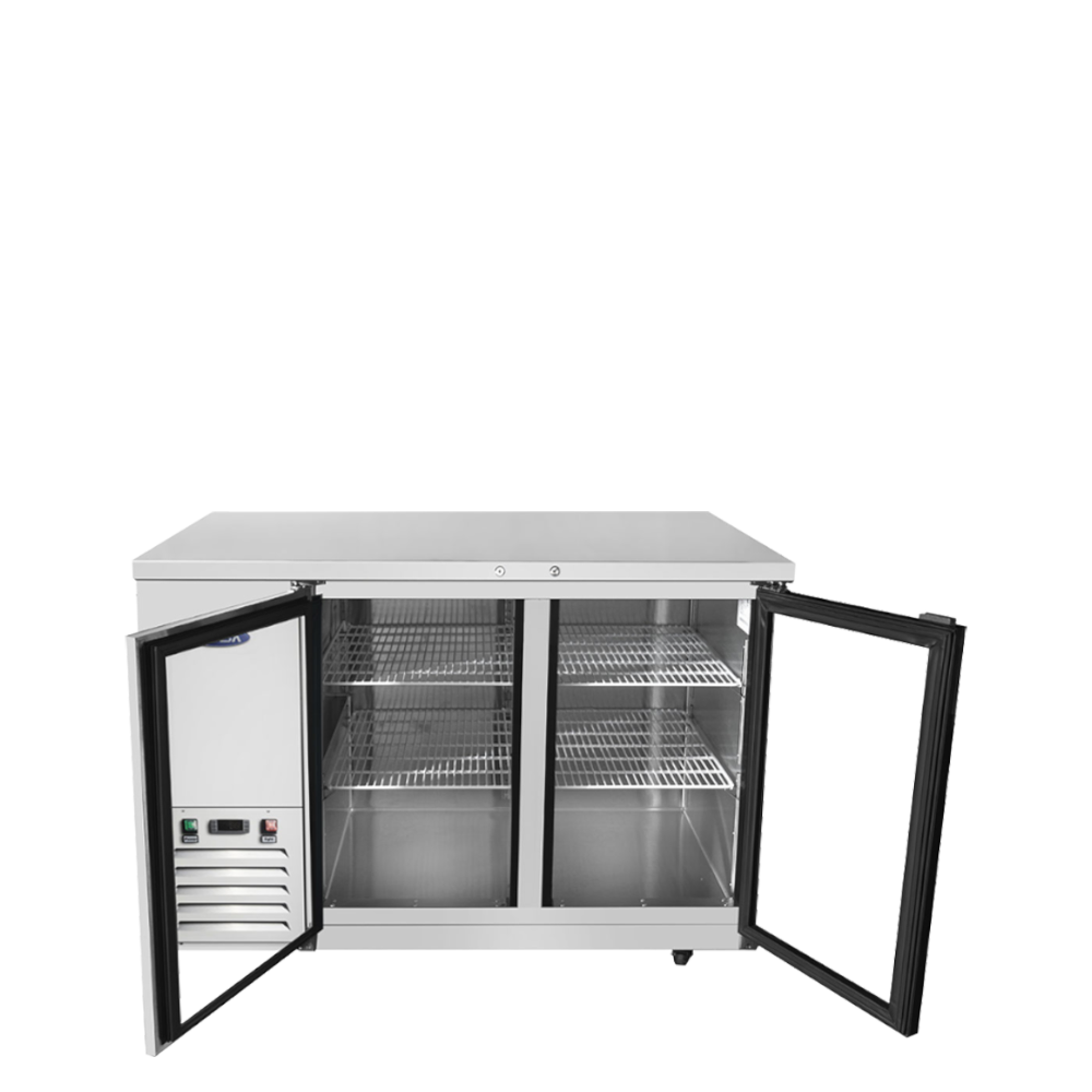 Atosa SBB59GGRAUS1 59" Back Bar Cooler w/ Glass Door Shallow Depth (S/S Exterior)