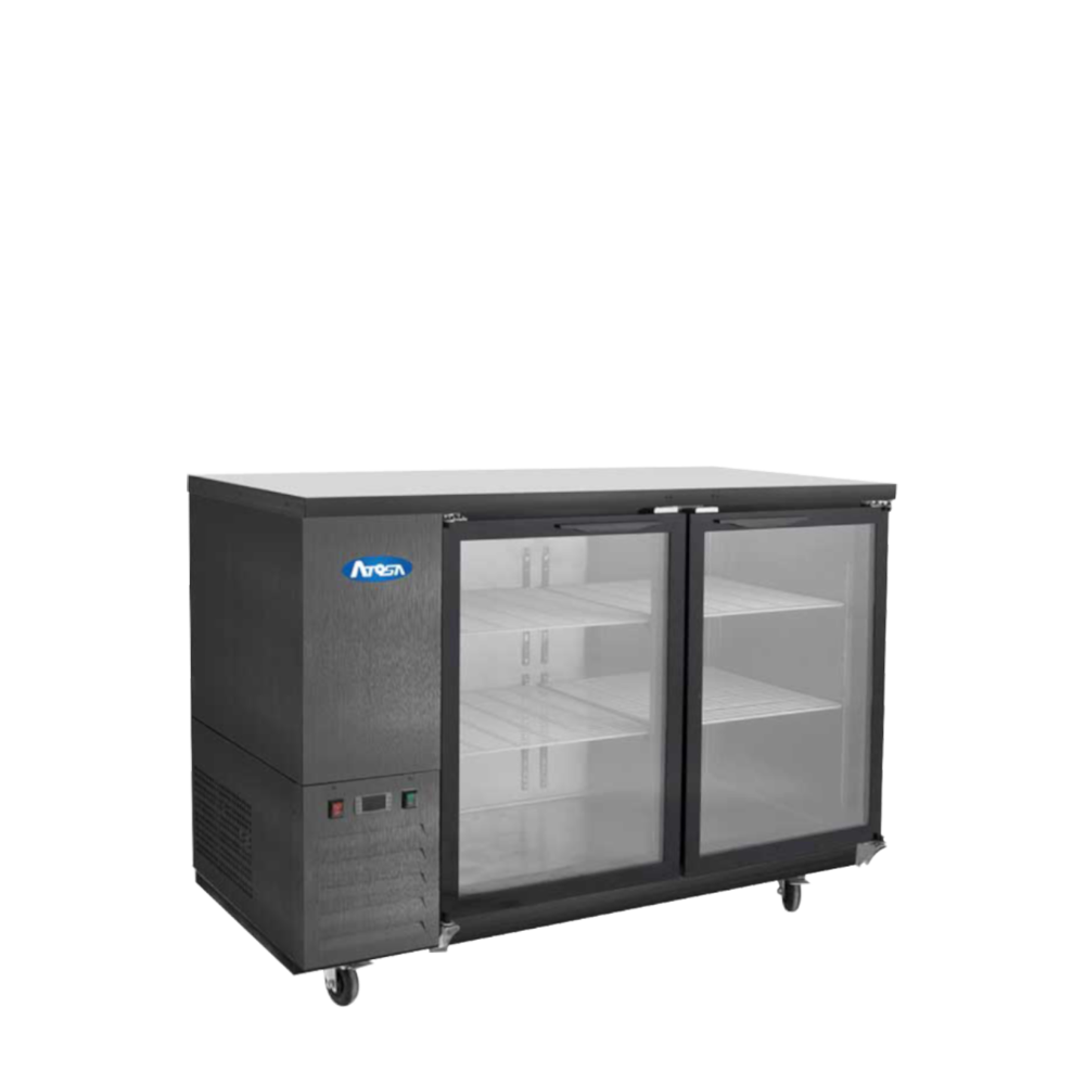 Atosa SBB59GGRAUS2 59" Back Bar Cooler w/ Glass Door Shallow Depth (Black Exterior) Dimension: 57-4/5 W * 24-1/2 D * 40-1/10 H