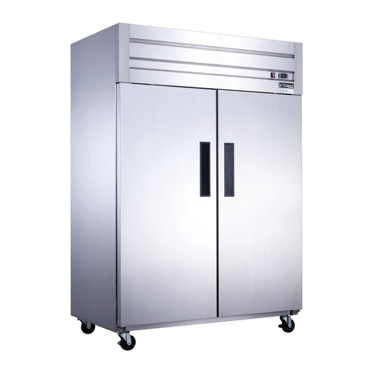 Dukers D55AR Commercial 2-Door Top Mount Refrigerator in Stainless Steel