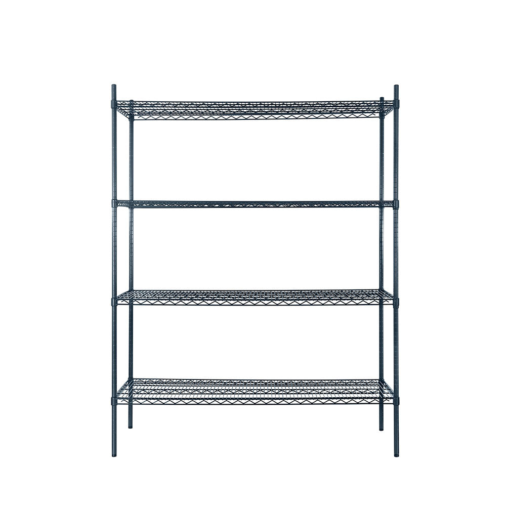 Atosa MWSSE247274 4-Shelf Epoxy Shelving Unit w/ 74" Posts (24"x72")-Slate Gray