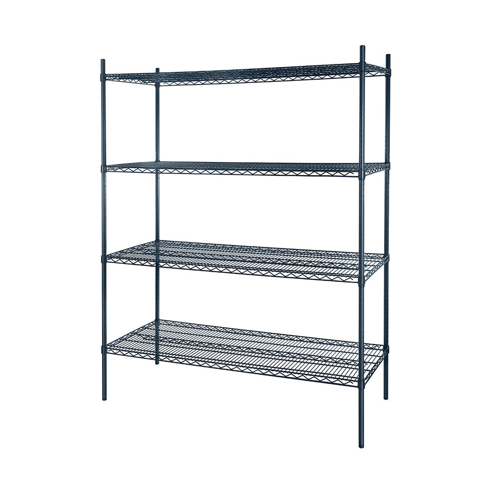 Atosa MWSSE244874 4-Shelf Epoxy Shelving Unit w/ 74" Posts (24"x48")-Slate Gray