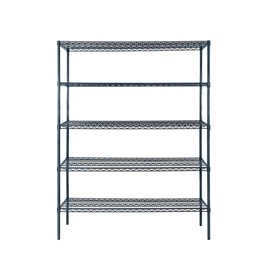 Atosa MWSSE183686 5-Shelf Epoxy Shelving Unit w/ 86" Posts (18"x36")-Slate Gray