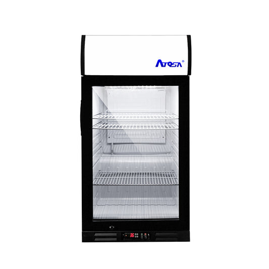 Atosa CTD-3ST Countertop Glass Door Merchandiser Cooler with Lighted Header and Thermostat Control