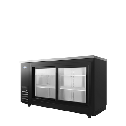 Atosa SBB69SGGRAUS2 69" Back Bar Cooler w/ Sliding Glass Door Shallow Depth (Black Exterior)