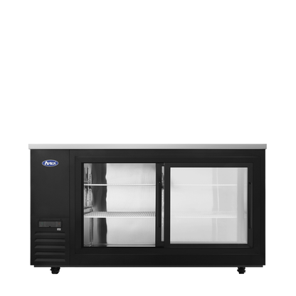 Atosa SBB69SGGRAUS2 69" Back Bar Cooler w/ Sliding Glass Door Shallow Depth (Black Exterior)
