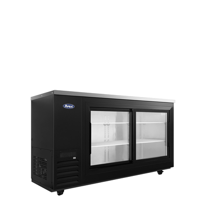 Atosa SBB69SGGRAUS2 69" Back Bar Cooler w/ Sliding Glass Door Shallow Depth (Black Exterior)