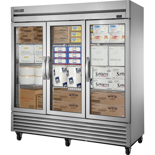 True TS-72FG-HC~FGD01 Reach-In Glass Swing Door Stainless Steel Freezer Framed Glass Door Version 01