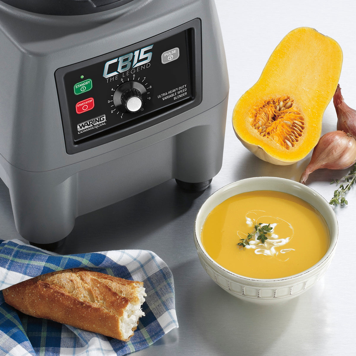 Waring CB15VSF 3.75 HP Blender, 1 Gallon, Variable Speed with Stainless Steel Container Spigot