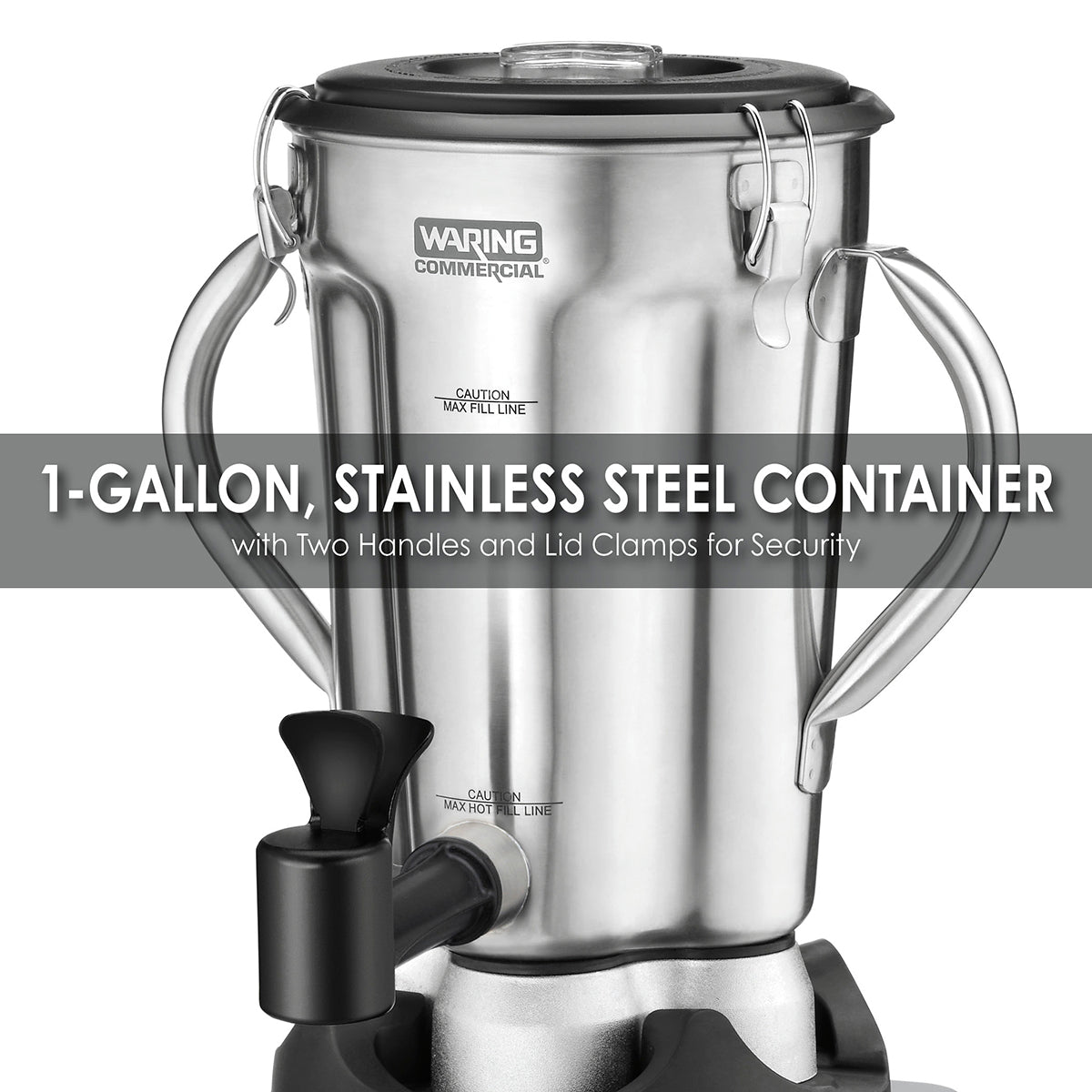 Waring CB15VSF 3.75 HP Blender, 1 Gallon, Variable Speed with Stainless Steel Container Spigot
