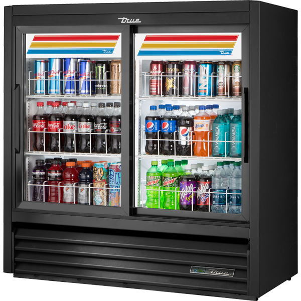 True GDM-41SL-48-HC-LD Slide Door Lower Height Narrow Depth Refrigerator