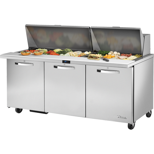 True TSSU-72-30M-B-ST-HC~SPEC3 Mega-Top Solid Door Sandwich/Salad Unit Spec Package 3