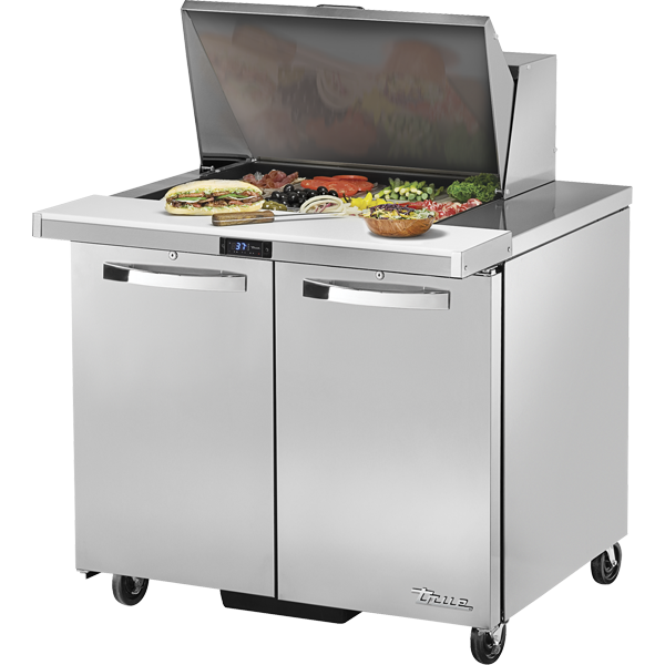 True TSSU-36-12M-B-HC~SPEC3 Mega-Top Solid Door Sandwich/Salad Unit Spec Package 3