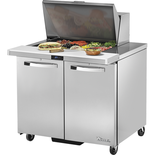 True TSSU-36-12M-B-HC~SPEC3 Mega-Top Solid Door Sandwich/Salad Unit Spec Package 3