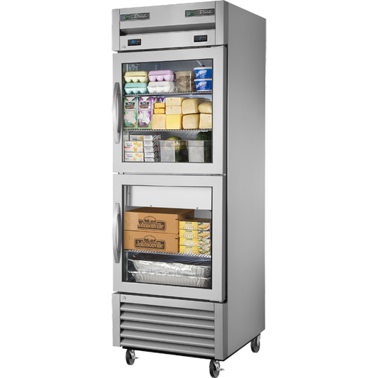 True T-23DT-G-HC~FGD01 Reach-In Glass Swing Door Dual Temperature Refrigerator/Freezer