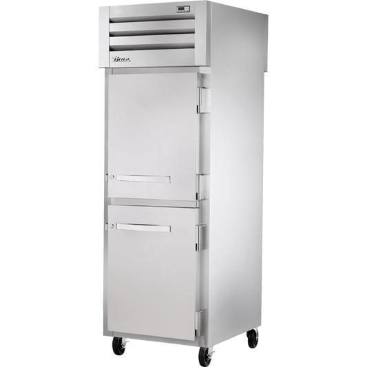 True STA1FPT-2HS-2HS Pass-Thru Solid Half Front/Solid Half Rear Swing Doors Freezer