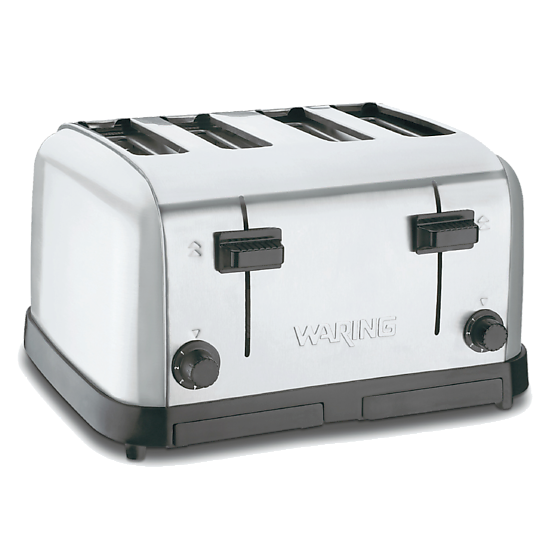 Waring WCT708 Brushed Chrome 4-Slice Commercial Medium-Duty Toaster