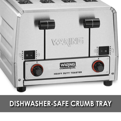 Waring WCT855 4-Slice Heavy-Duty Switchable Bagel/Toast Toaster, 240V