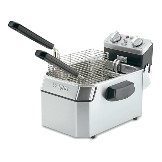 Waring WDF1000 Heavy-Duty 10 lb. Deep Fryer w/3 Baskets & Night Cover — 120V