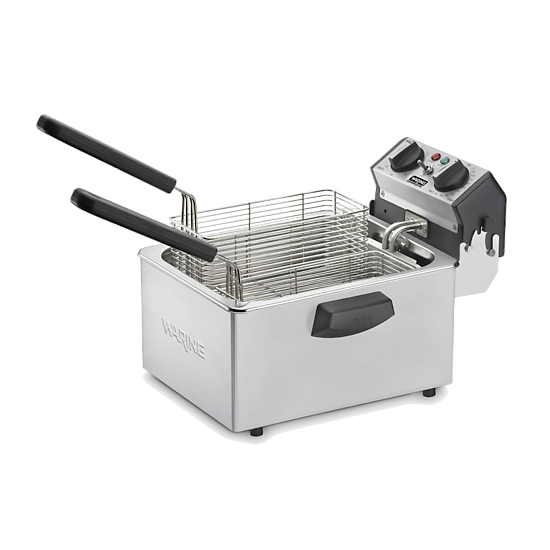 Waring WDF75RC 8.5 lb. 1800W Professional Deep Fryer with Dual Frying Baskets — 120V