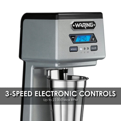 Waring WDM120TX Heavy-Duty Single-Spindle Drink Mixer with Timer, 1 Cup Included