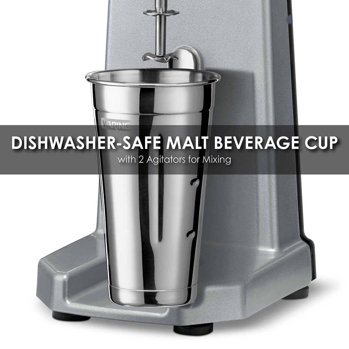 Waring WDM120TX Heavy-Duty Single-Spindle Drink Mixer with Timer, 1 Cup Included