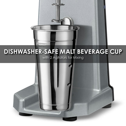 Waring WDM120TX Heavy-Duty Single-Spindle Drink Mixer with Timer, 1 Cup Included