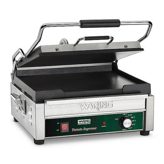 Waring WFG250 Tostato Supremo® Large Flat Toasting Grill — 120V (14.5" x 11" cooking surface)