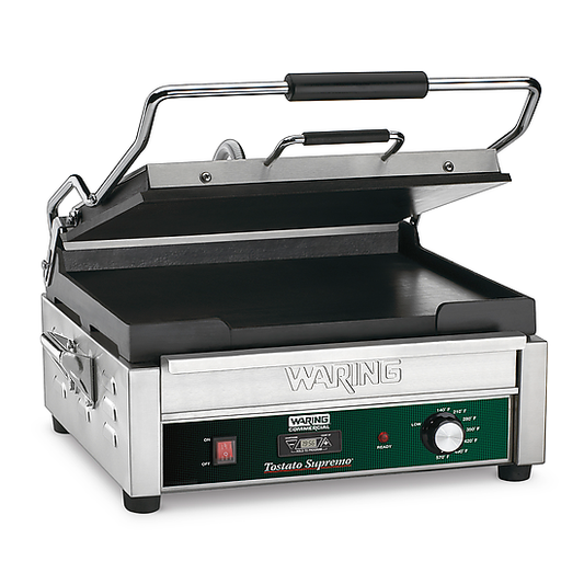 Waring WFG250T Tostato Supremo® Large Flat Toasting Grill with Timer — 120V (14.5" x 11" cooking surface)