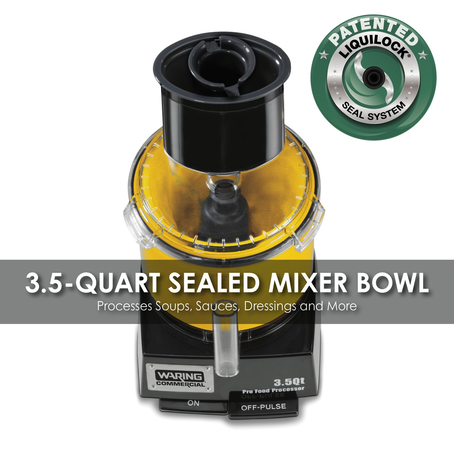Waring WFP14SC 3.5-Qt. Combination Bowl Cutter Mixer and Continuous-Feed with LiquiLock® Seal System