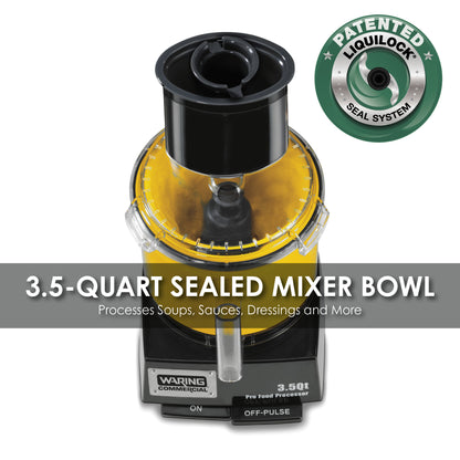 Waring WFP14SC 3.5-Qt. Combination Bowl Cutter Mixer and Continuous-Feed with LiquiLock® Seal System