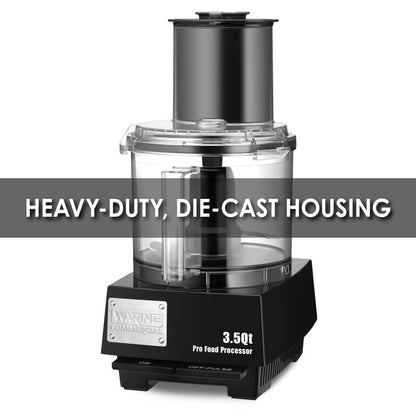 Waring WFP14SC 3.5-Qt. Combination Bowl Cutter Mixer and Continuous-Feed with LiquiLock® Seal System
