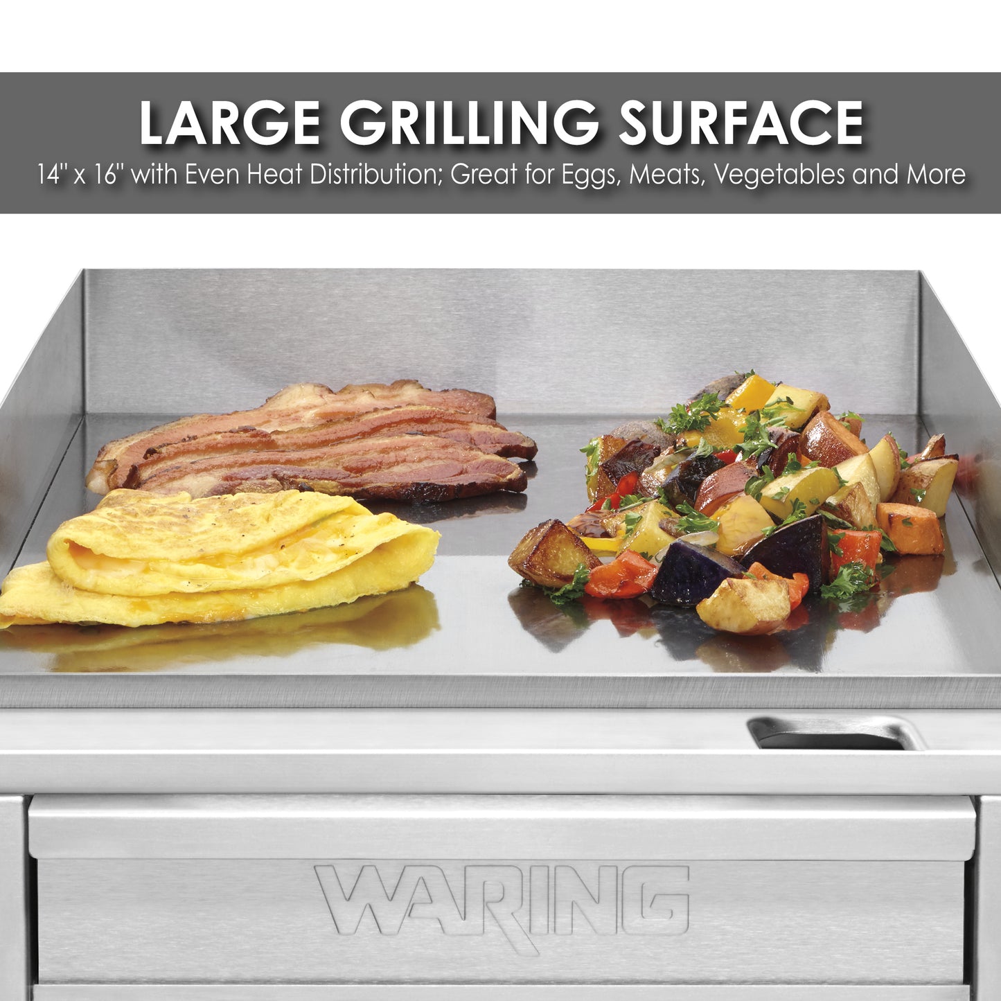 Waring WGR140X Countertop Electric Griddle — 120V, 1800W (14" x 16" cooking surface)