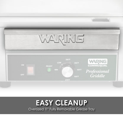 Waring WGR140X Countertop Electric Griddle — 120V, 1800W (14" x 16" cooking surface)