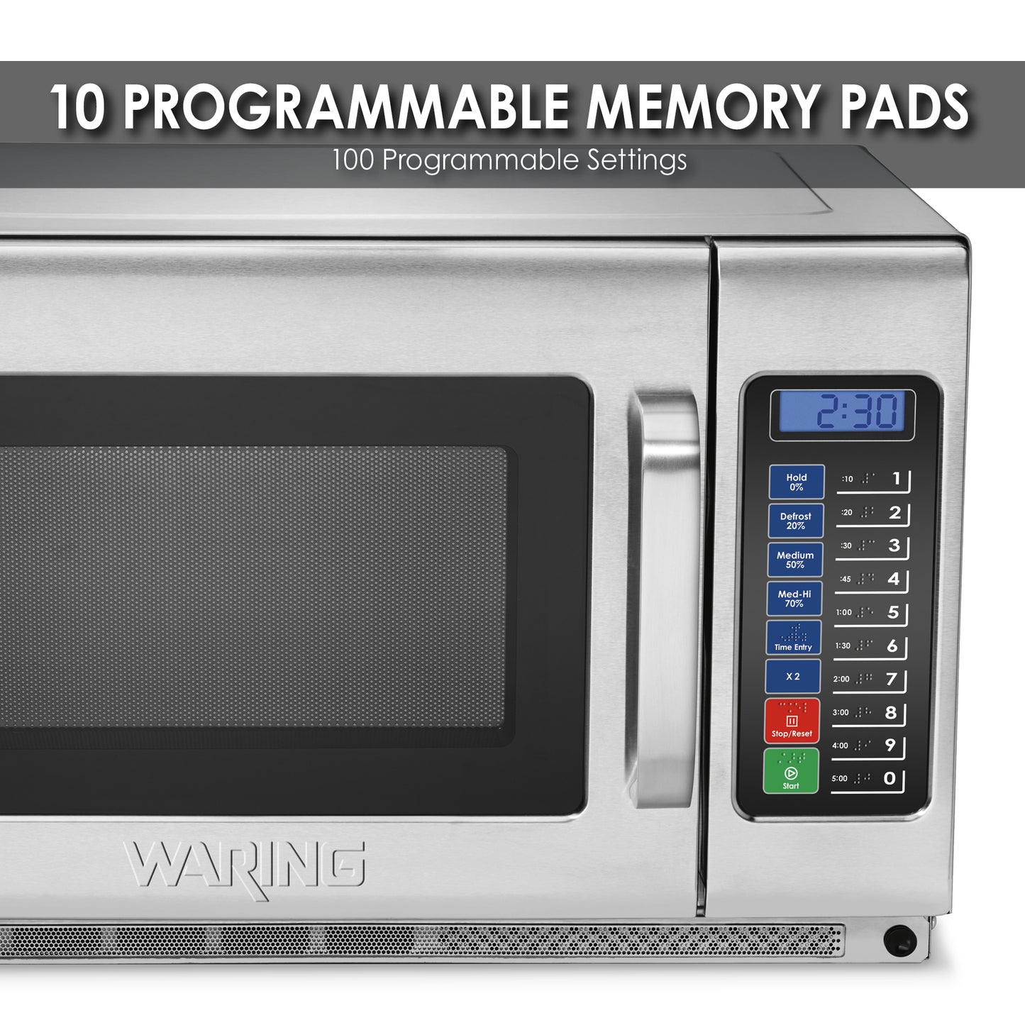 Waring WMO120 Medium-Duty Microwave Oven, .9 Cubic Feet, 120V-1000W