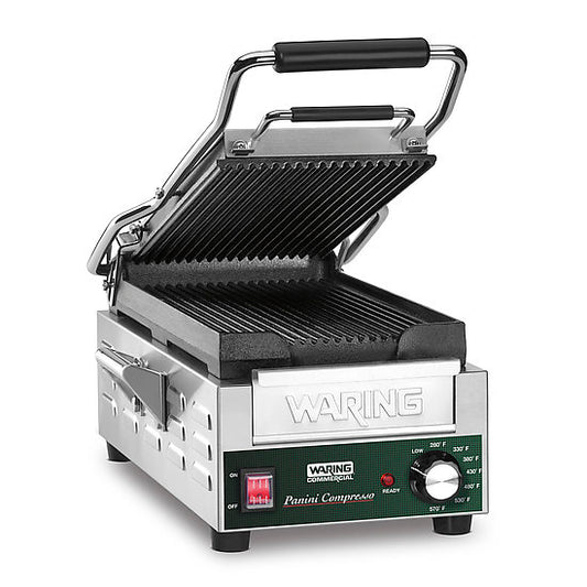 Waring WPG200 Panini Compresso™ - Slimline Panini Grill— 120V (14.5" x 7.75" cooking surface)
