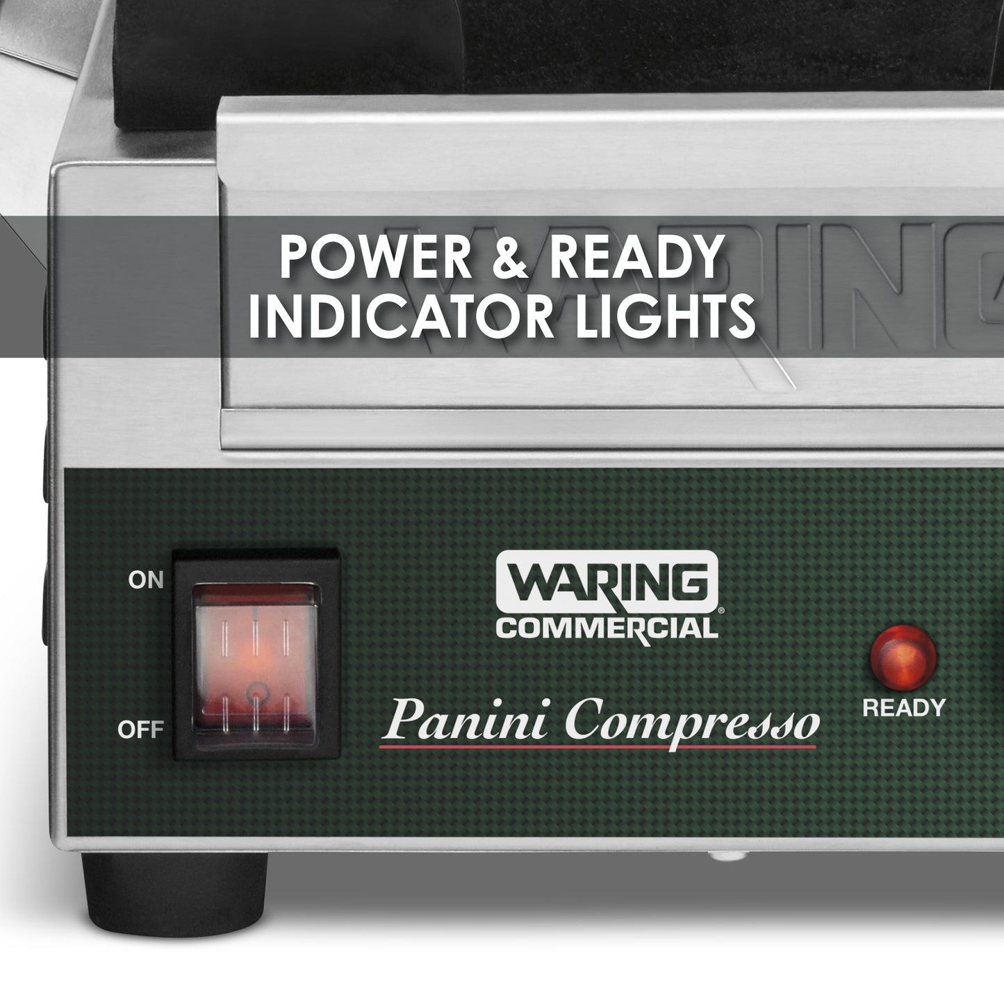 Waring WPG200 Panini Compresso™ - Slimline Panini Grill— 120V (14.5" x 7.75" cooking surface)