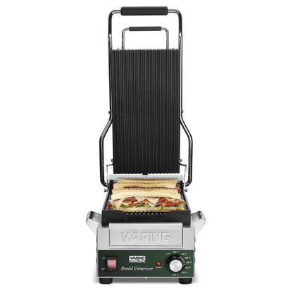 Waring WPG200 Panini Compresso™ - Slimline Panini Grill— 120V (14.5" x 7.75" cooking surface)