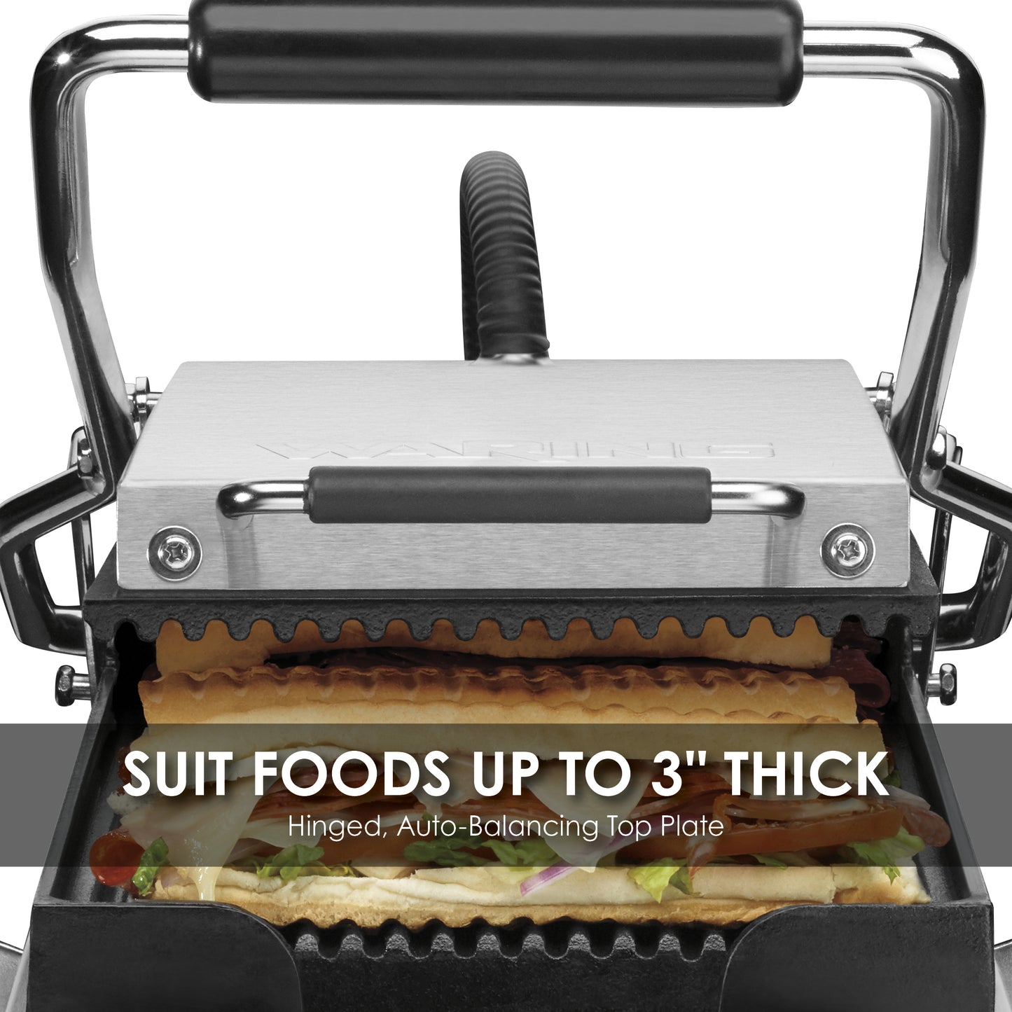 Waring WPG200 Panini Compresso™ - Slimline Panini Grill— 120V (14.5" x 7.75" cooking surface)