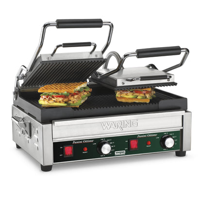 Waring WPG300 Panini Ottimo® Dual Panini Grill — 240V (17" x 9.25" cooking surface)