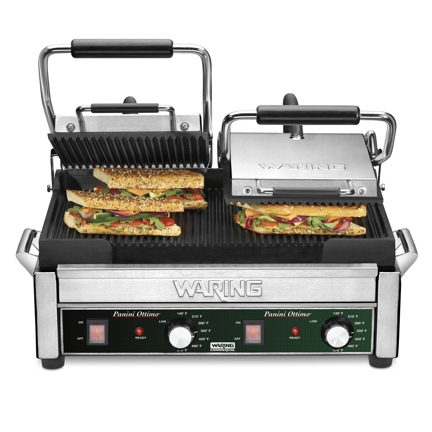 Waring WPG300 Panini Ottimo® Dual Panini Grill — 240V (17" x 9.25" cooking surface)