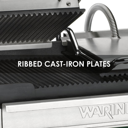 Waring WPG300 Panini Ottimo® Dual Panini Grill — 240V (17" x 9.25" cooking surface)