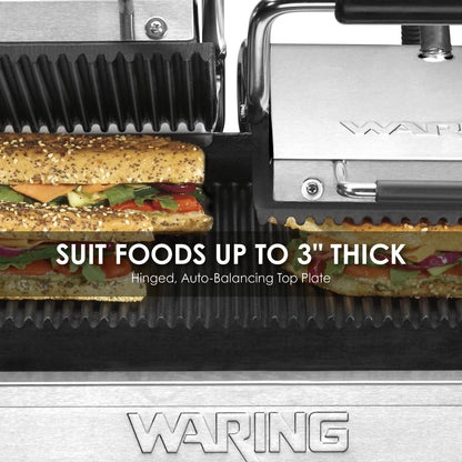 Waring WPG300 Panini Ottimo® Dual Panini Grill — 240V (17" x 9.25" cooking surface)