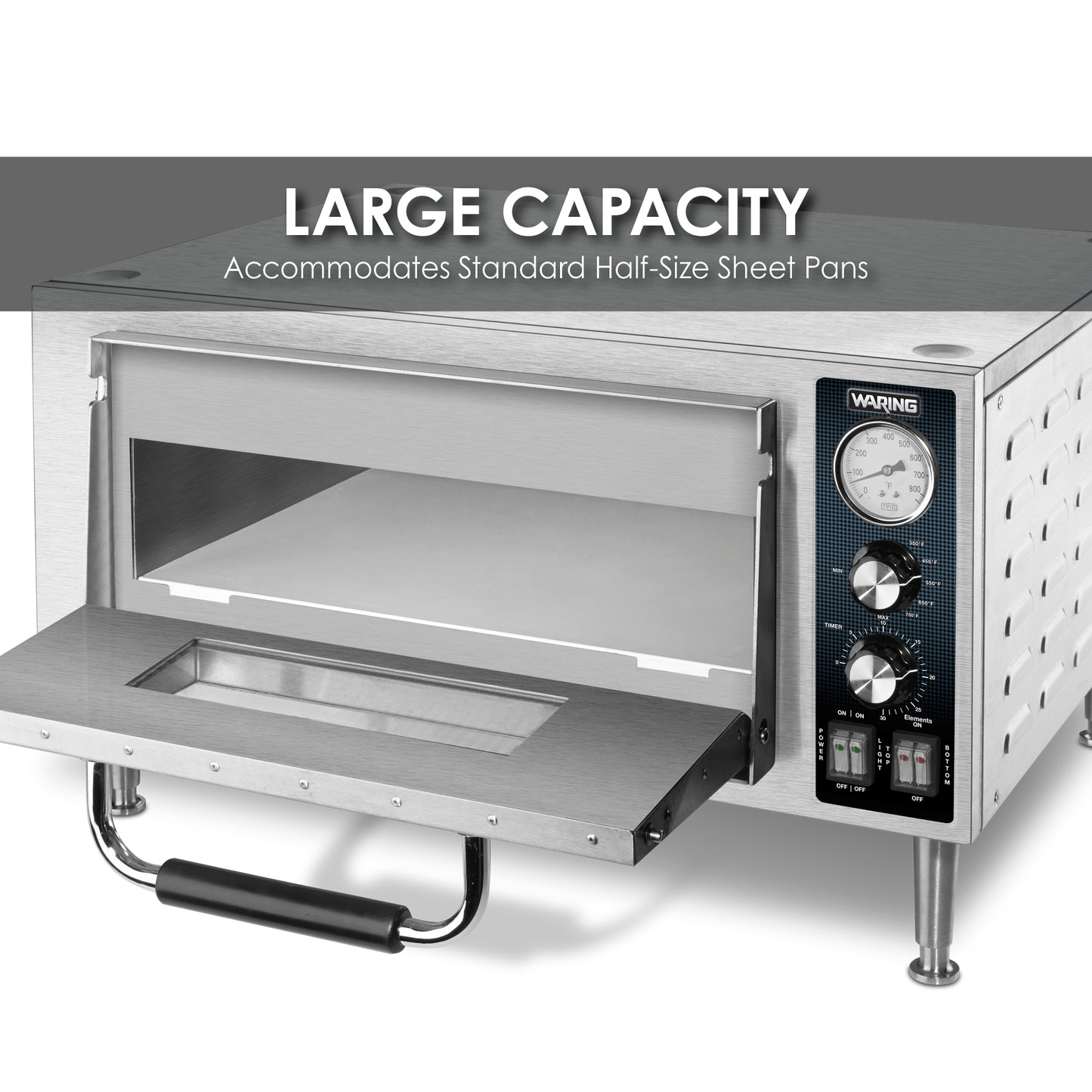 Waring WPO500 Commercial Single-Deck Pizza Oven, 120V-1800W