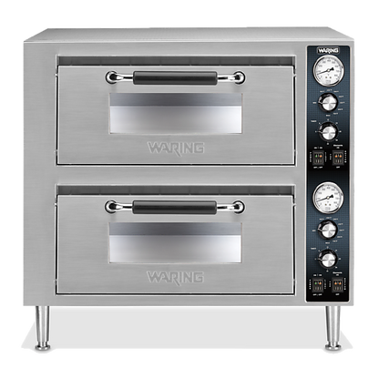 Waring WPO750 Commercial Double Compartment Pizza Oven, 240V-3200W