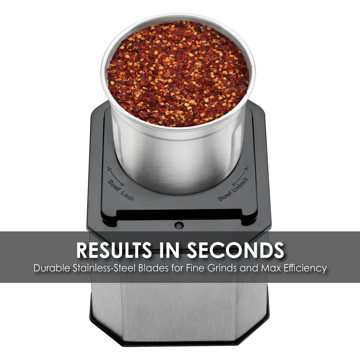 Waring WSG30 1.5-Cup Professional Spice Grinder w/ 3 Stainless Steel Cutter Bowl and Storage Lids