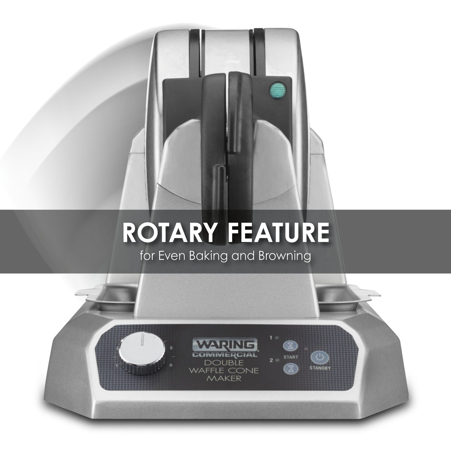 Waring WWCM200 Heavy-Duty Double Vertical Waffle Cone Maker — 120V, 1400 Watts