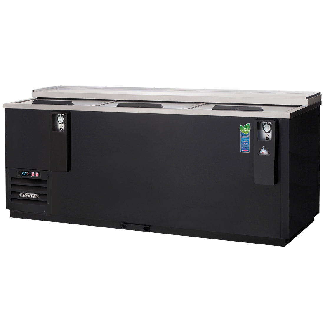Everest Refrigeration EBC80 3 Lid Horizontal Bottle Cooler, 80" - Black Exterior