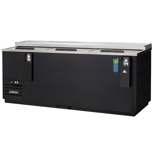 Everest Refrigeration EBC80 3 Lid Horizontal Bottle Cooler, 80" - Black Exterior