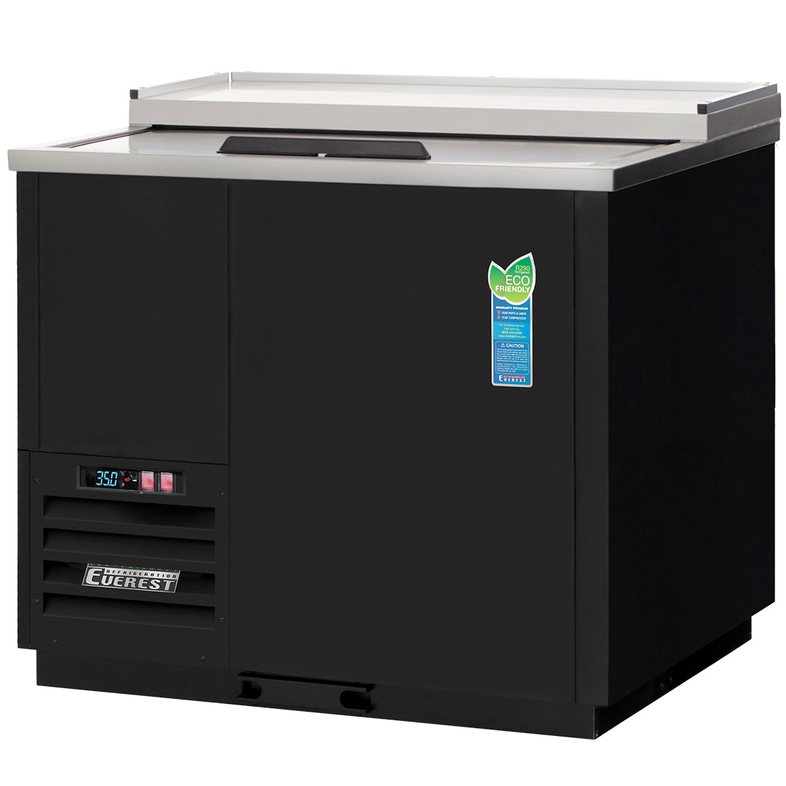 Everest Refrigeration EGC37 1 Lid Chiller, 37" - Black Exterior