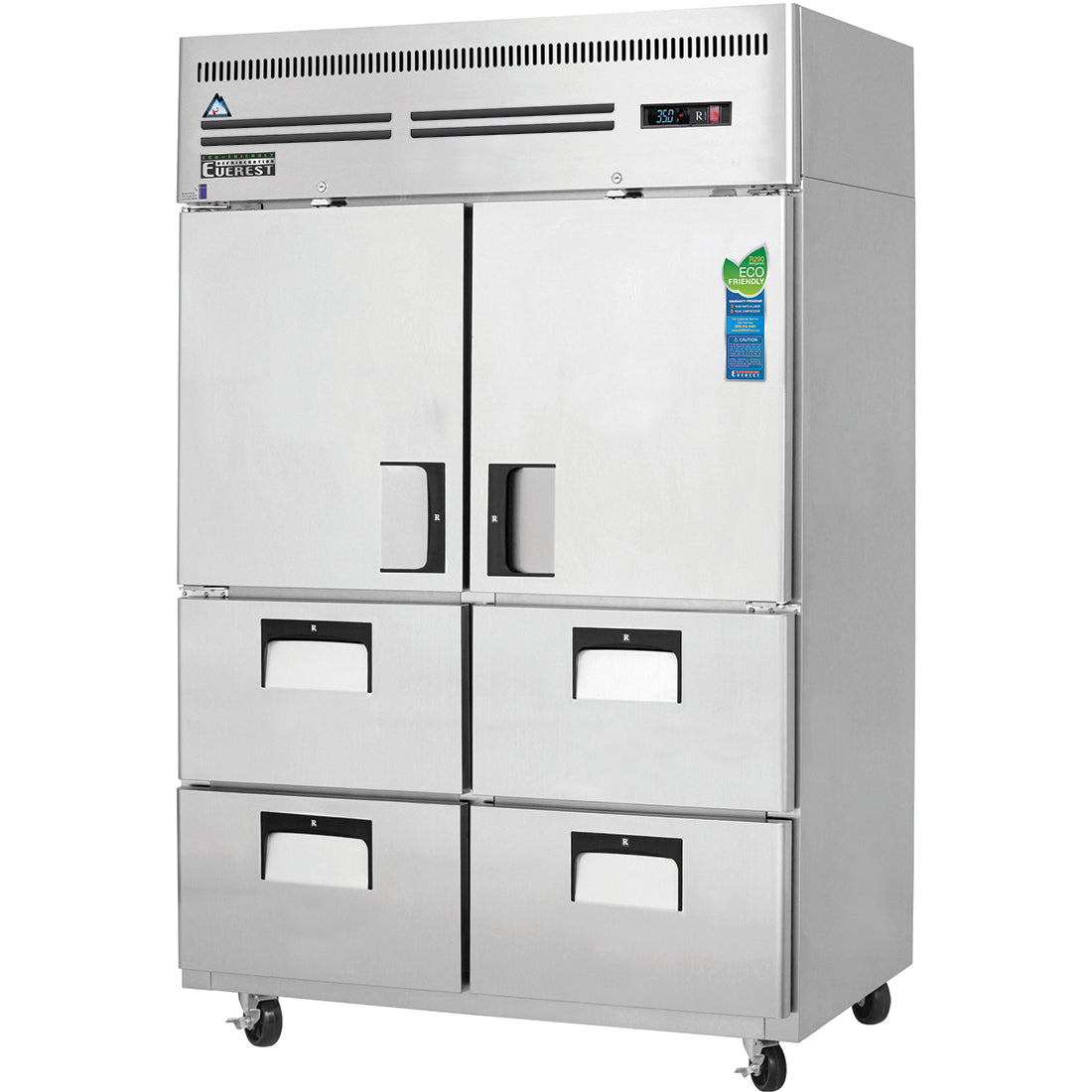 Everest Refrigeration ESR2D4 2 Section -  2 Half Dr (LFT & RT; Top) & 4 Drawer (LFT & RT; Bottom 2 each) Refrigerator, 49 3/4"